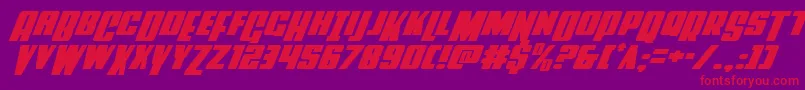 Powerlordital Font – Red Fonts on Purple Background