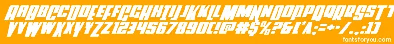 フォントPowerlordital – オレンジの背景に白い文字