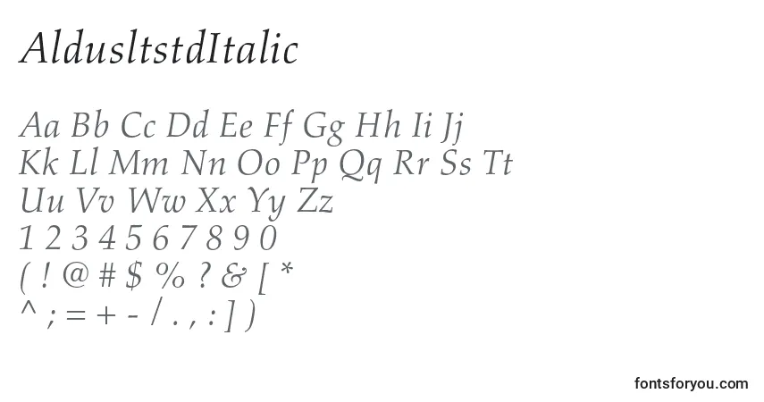 AldusltstdItalicフォント–アルファベット、数字、特殊文字