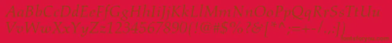 AldusltstdItalic Font – Brown Fonts on Red Background