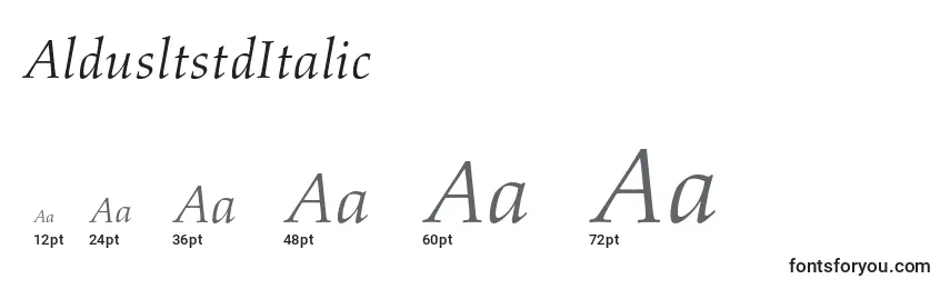 Размеры шрифта AldusltstdItalic