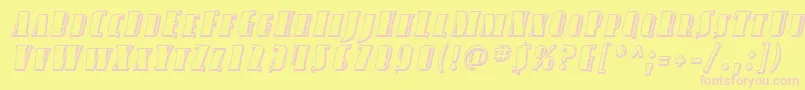 SfavondalescshadedItalic Font – Pink Fonts on Yellow Background
