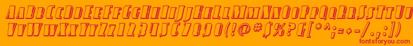 SfavondalescshadedItalic Font – Red Fonts on Orange Background