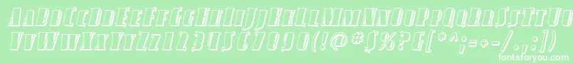 Fonte SfavondalescshadedItalic – fontes brancas em um fundo verde