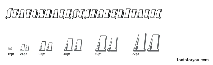 SfavondalescshadedItalic Font Sizes
