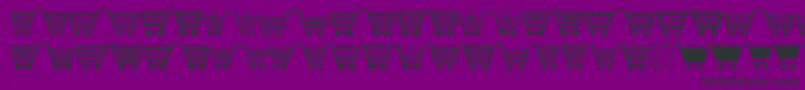 Cart-Schriftart – Schwarze Schriften auf violettem Hintergrund