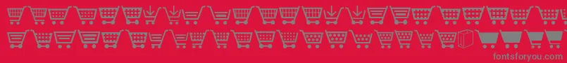 Cart-Schriftart – Graue Schriften auf rotem Hintergrund