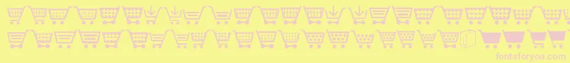 Cart Font – Pink Fonts on Yellow Background