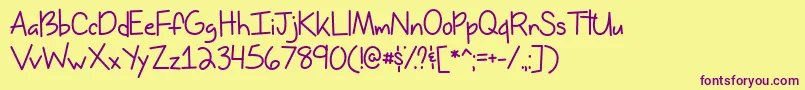 MissIssippiOtf Font – Purple Fonts on Yellow Background