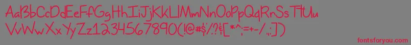 フォントMissIssippiOtf – 赤い文字の灰色の背景
