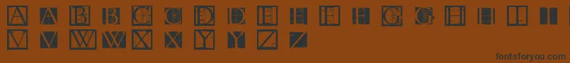 Tornielloinitials-Schriftart – Schwarze Schriften auf braunem Hintergrund