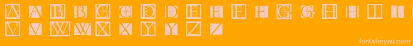 Weitere Informationen zur Tornielloinitials-Schriftart Tornielloinitials-Schriftart – Rosa Schriften auf orangefarbenem Hintergrund