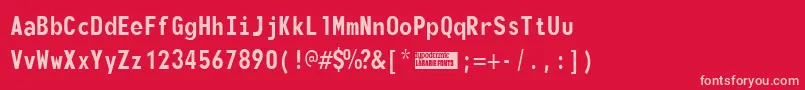 Monofont Font – Pink Fonts on Red Background