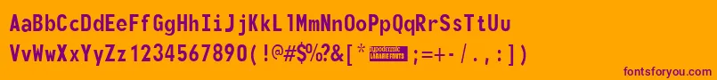 Monofont Font – Purple Fonts on Orange Background