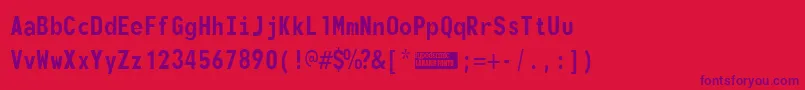 Monofont Font – Purple Fonts on Red Background