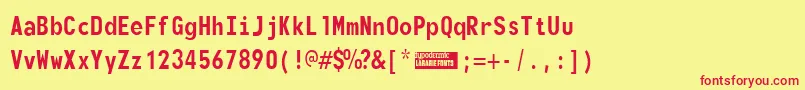 Monofont Font – Red Fonts on Yellow Background