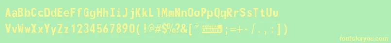 Monofont Font – Yellow Fonts on Green Background