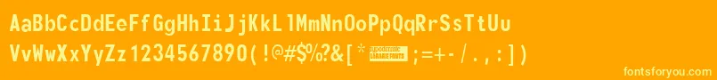 Monofont Font – Yellow Fonts on Orange Background