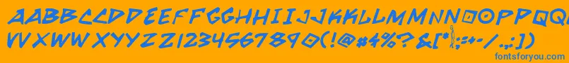 GrrrrrrBold Font – Blue Fonts on Orange Background