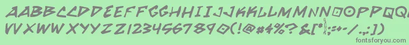 GrrrrrrBold-fontti – harmaat kirjasimet vihreällä taustalla