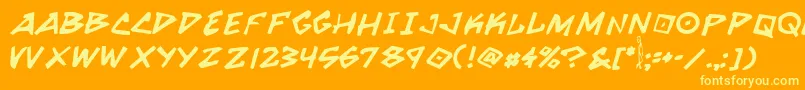 GrrrrrrBold-fontti – keltaiset fontit oranssilla taustalla