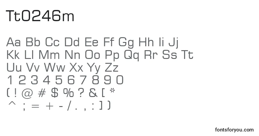 Czcionka Tt0246m – alfabet, cyfry, specjalne znaki