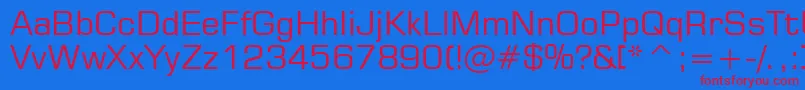 Tt0246m-Schriftart – Rote Schriften auf blauem Hintergrund