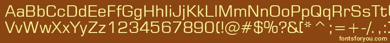 Tt0246m-fontti – keltaiset fontit ruskealla taustalla