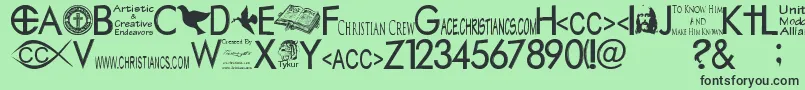 Christiancrew Font – Black Fonts on Green Background