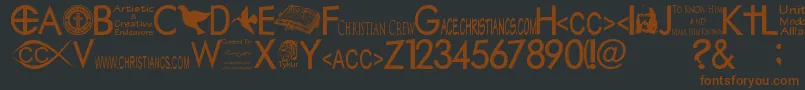 Christiancrew Font – Brown Fonts on Black Background