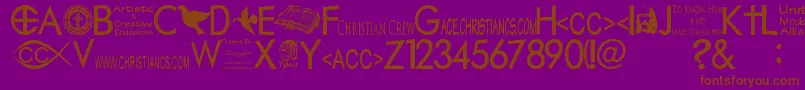 Fonte Christiancrew – fontes marrons em um fundo roxo