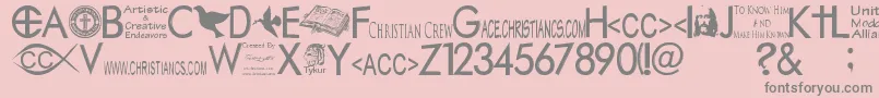 Christiancrew Font – Gray Fonts on Pink Background