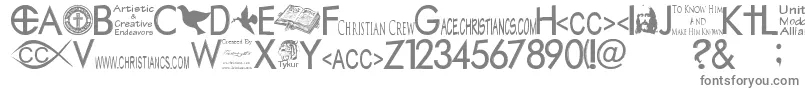 Christiancrew-Schriftart – Graue Schriften auf weißem Hintergrund