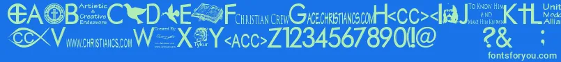 fuente Christiancrew – Fuentes Verdes Sobre Fondo Azul