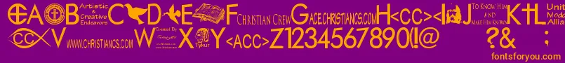 fuente Christiancrew – Fuentes Naranjas Sobre Fondo Morado