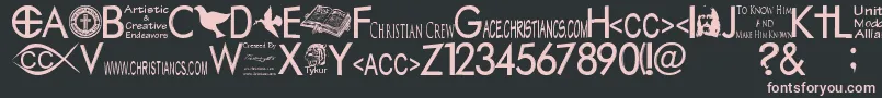 フォントChristiancrew – 黒い背景にピンクのフォント