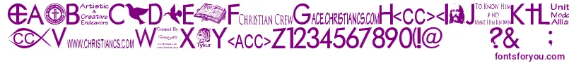 Christiancrew Font – Purple Fonts on White Background