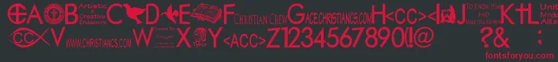 フォントChristiancrew – 黒い背景に赤い文字