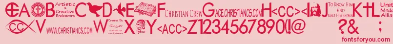 Christiancrew Font – Red Fonts on Pink Background