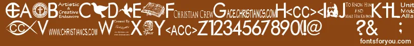 フォントChristiancrew – 茶色の背景に白い文字