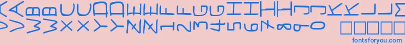 Czcionka Pfvvbf7s – niebieskie czcionki na różowym tle