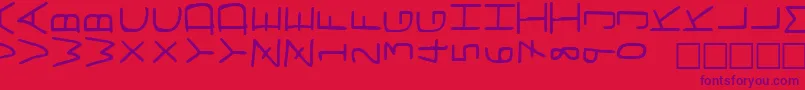 Pfvvbf7s-Schriftart – Violette Schriften auf rotem Hintergrund
