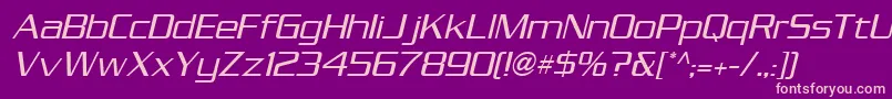 SerpentinesansicgLightoblique Font – Pink Fonts on Purple Background