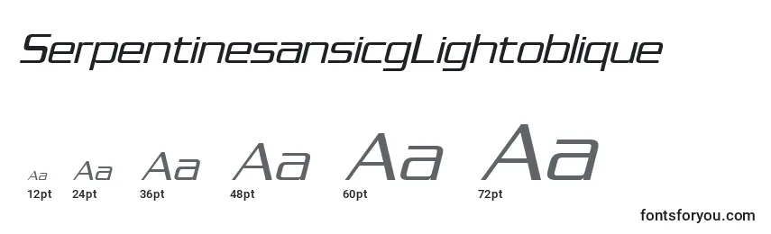 SerpentinesansicgLightoblique Font Sizes