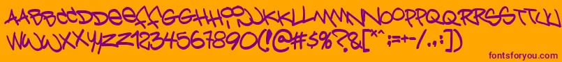 Bring Font – Purple Fonts on Orange Background