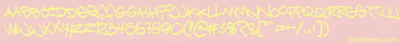 Bring Font – Yellow Fonts on Pink Background