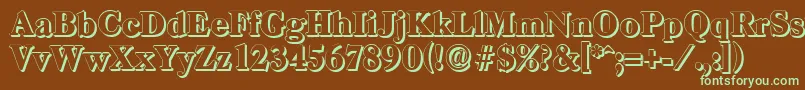 CasadshadowHeavyRegular Font – Green Fonts on Brown Background