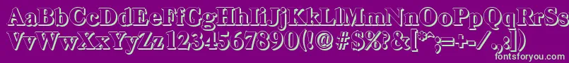 CasadshadowHeavyRegular Font – Green Fonts on Purple Background