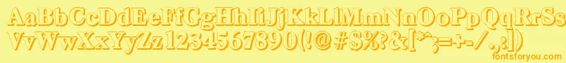 CasadshadowHeavyRegular Font – Orange Fonts on Yellow Background