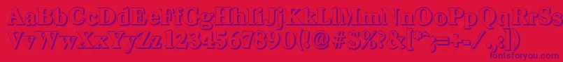 CasadshadowHeavyRegular Font – Purple Fonts on Red Background